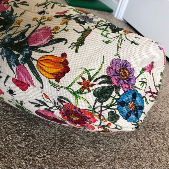 Authentic Gucci Floral Horsebit Hobo Bag Large - Picture 5 of 14